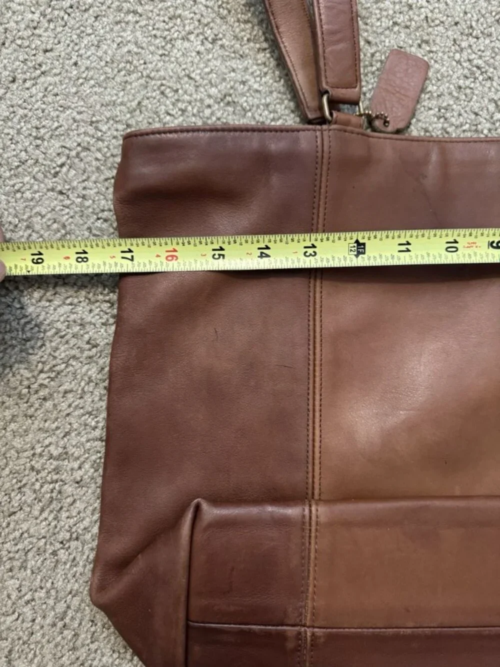 COACH VTG Late 80s Early 90s Brown Leather Tote XL Shopper Bag USA Made PROJECT